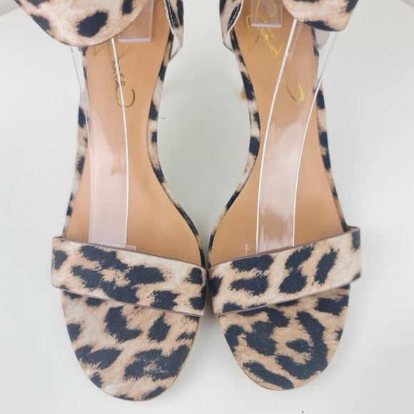 Report Signature Ankle Strap Pumps Shoes Heels Women Sandals Size 9 Leopard - Picture 6 of 7